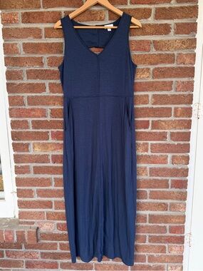 J Jill Sleeveless Navy Maxi Dress 97641.  Small.